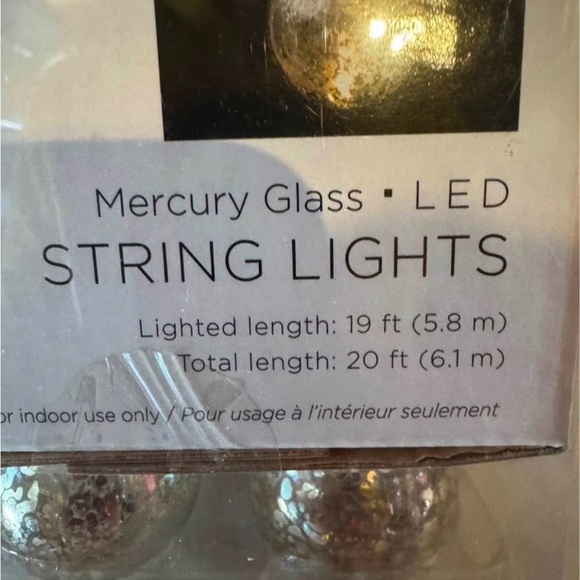 Mercury glass LED string lights(indoor use only) - Picture 2 of 3